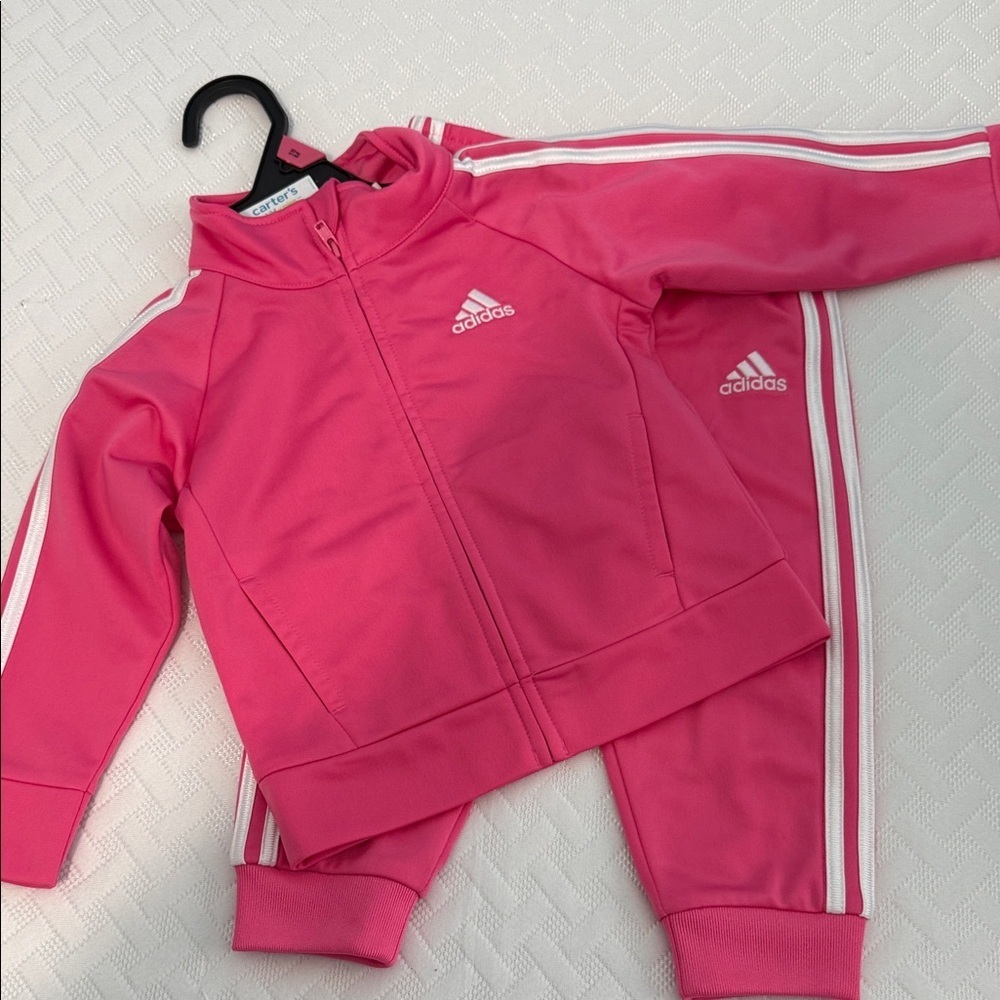 Adidas Pink and White Athletic Tracksuit - Picture 2 of 3